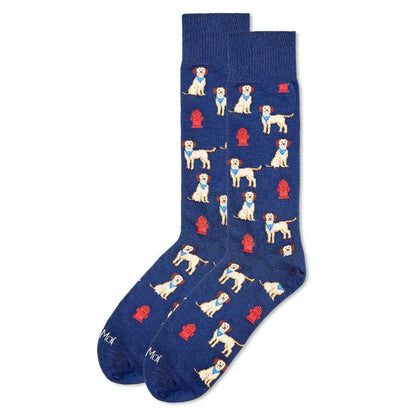 Men's Bamboo Crew Socks Navy Pups + Pumps