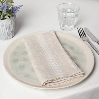 Maison Linen Stripe White Napkin Set of 4