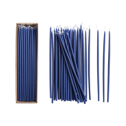 Approx. 1/4" Round x 10"H Unscented Thin Taper Candle Navy
