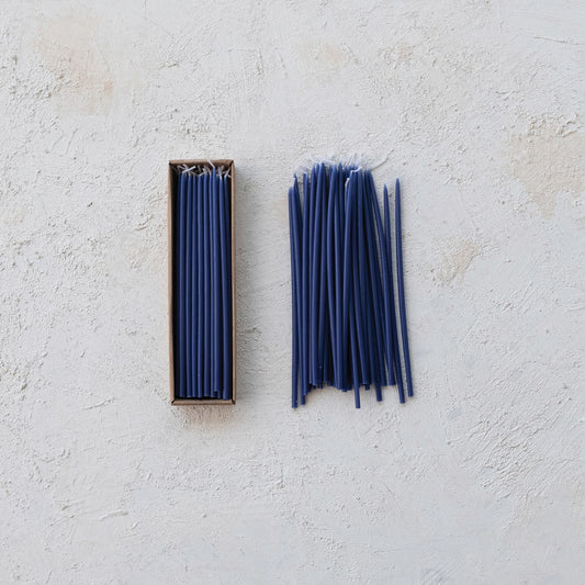 Approx. 1/4" Round x 10"H Unscented Thin Taper Candle Navy