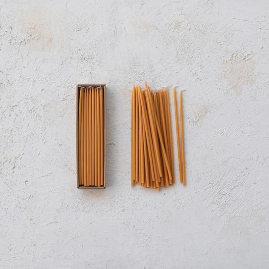 Approx. 1/4" Round x 10"H Unscented Thin Taper Candle Camel