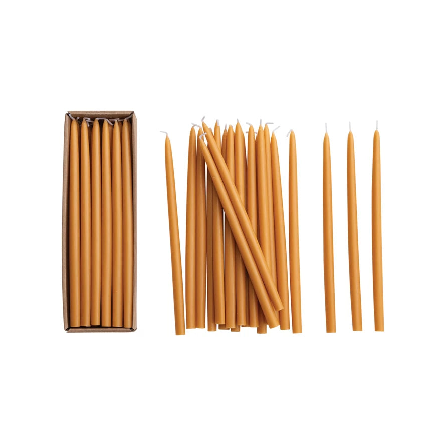 Approx. 1/2" Round x 10"H Unscented Thin Taper Candle Camel