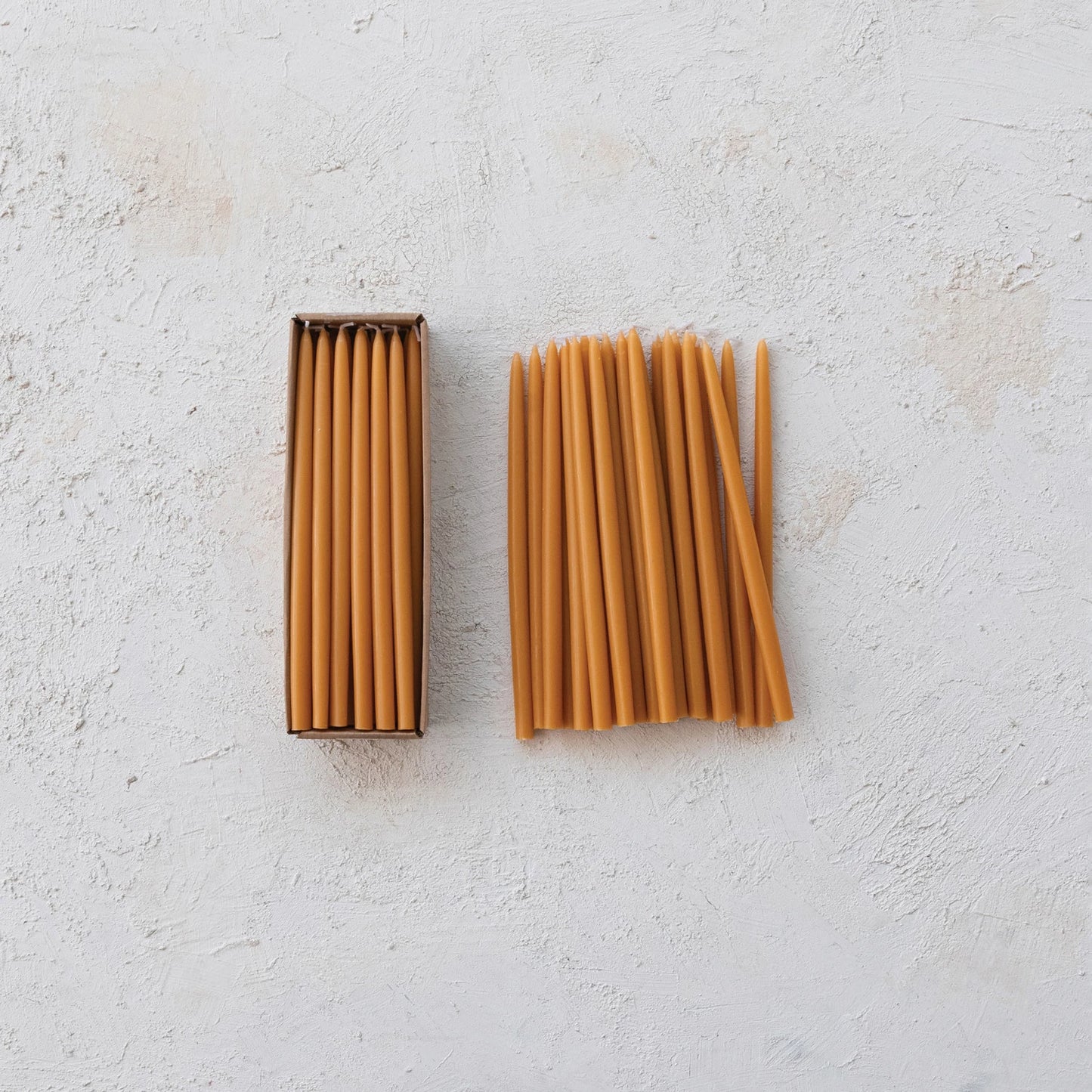 Approx. 1/2" Round x 10"H Unscented Thin Taper Candle Camel