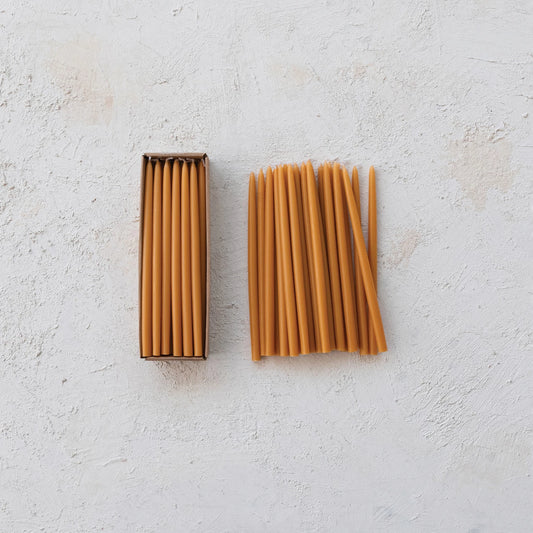 Approx. 1/2" Round x 10"H Unscented Thin Taper Candle Camel
