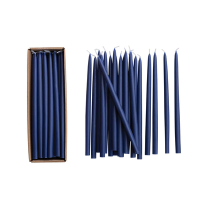 Approx. 1/2" Round x 10"H Unscented Thin Taper Candle Navy