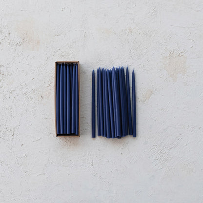 Approx. 1/2" Round x 10"H Unscented Thin Taper Candle Navy