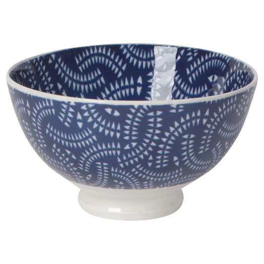 Stamped Bowl 4" Indigo Geo