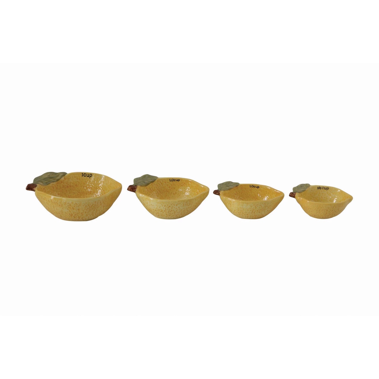 Hand-Painted Lemon Measuring Cups Set of 4