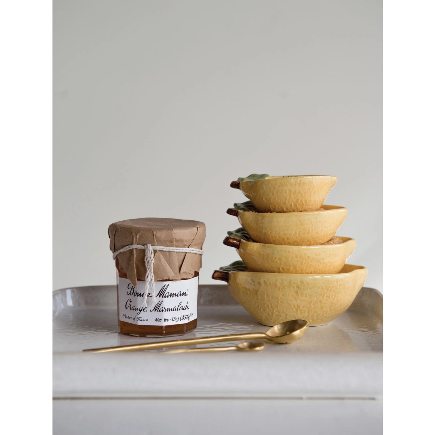 Hand-Painted Lemon Measuring Cups Set of 4