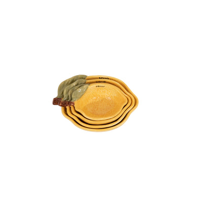 Hand-Painted Lemon Measuring Cups Set of 4