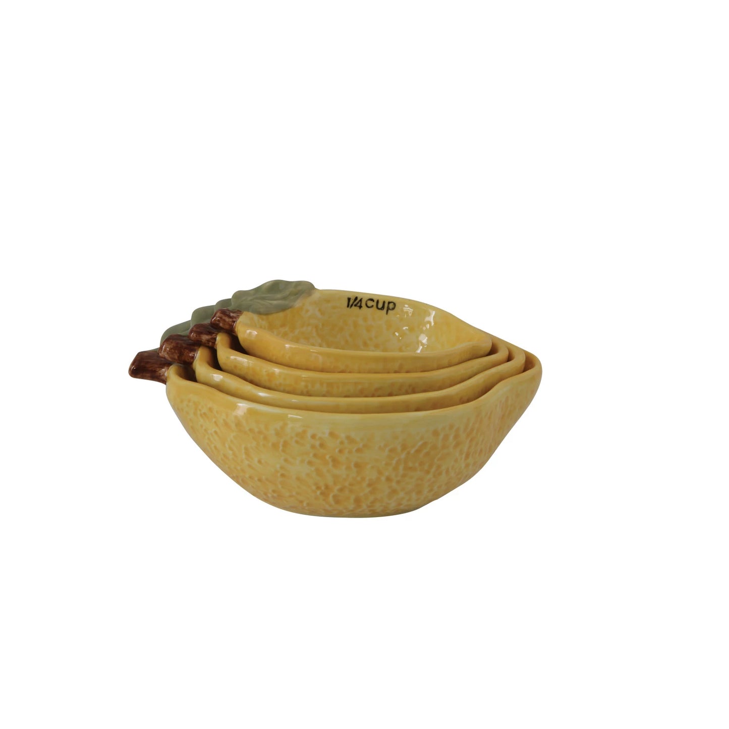 Hand-Painted Lemon Measuring Cups Set of 4