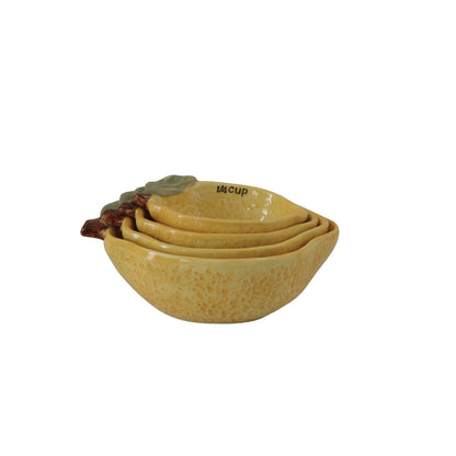 Hand-Painted Lemon Measuring Cups Set of 4