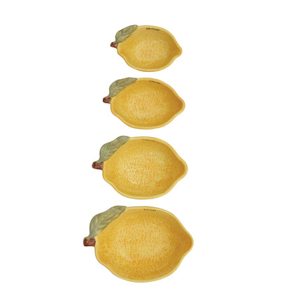 Hand-Painted Lemon Measuring Cups Set of 4