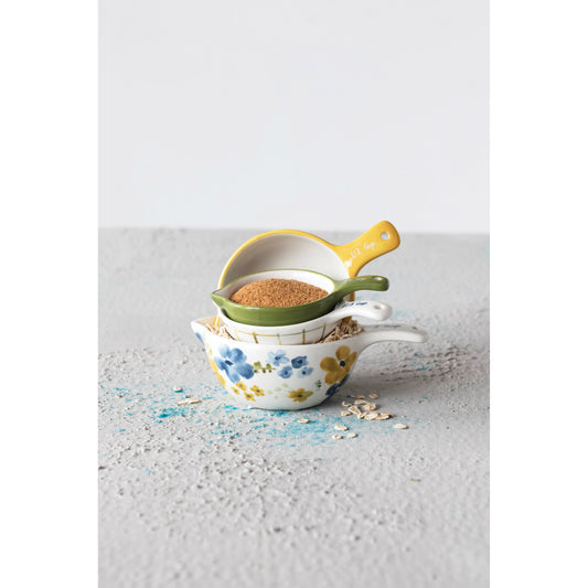 Floral Hand-Painted Measuring  Cups