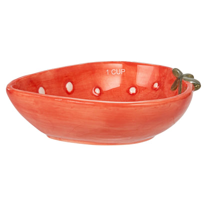 Hand-Painted Strawberry Shaped Measuring Cups Set of 4