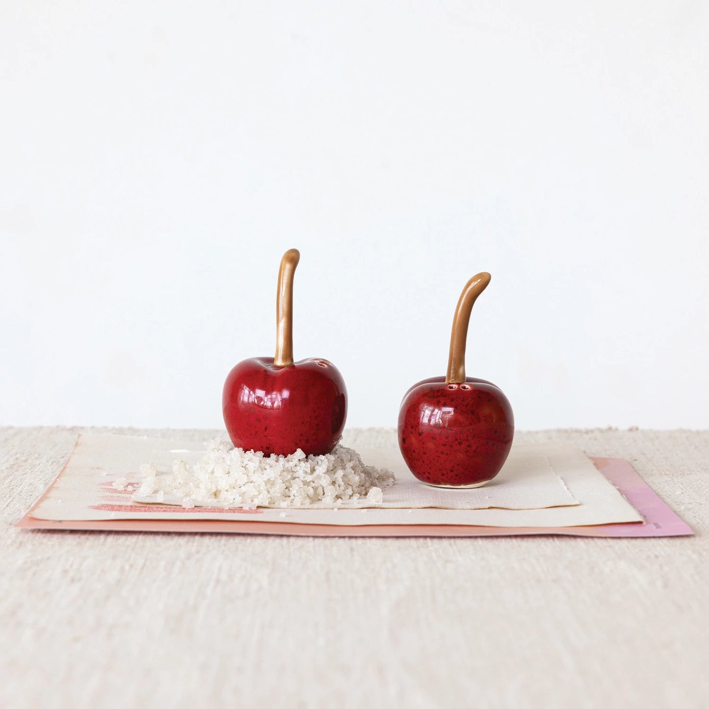 Cherry Shaped Salt + Pepper Shakers