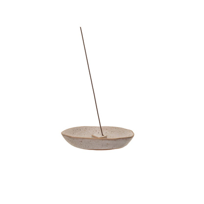 Stoneware Incense Dish Holder w/ Embossed Heart