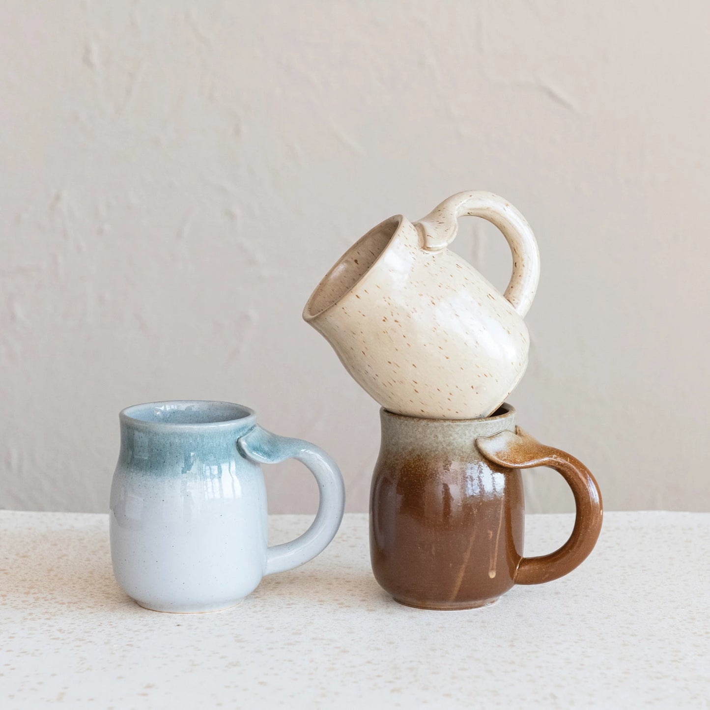Stoneware Mug w/ Whale Tail Handle