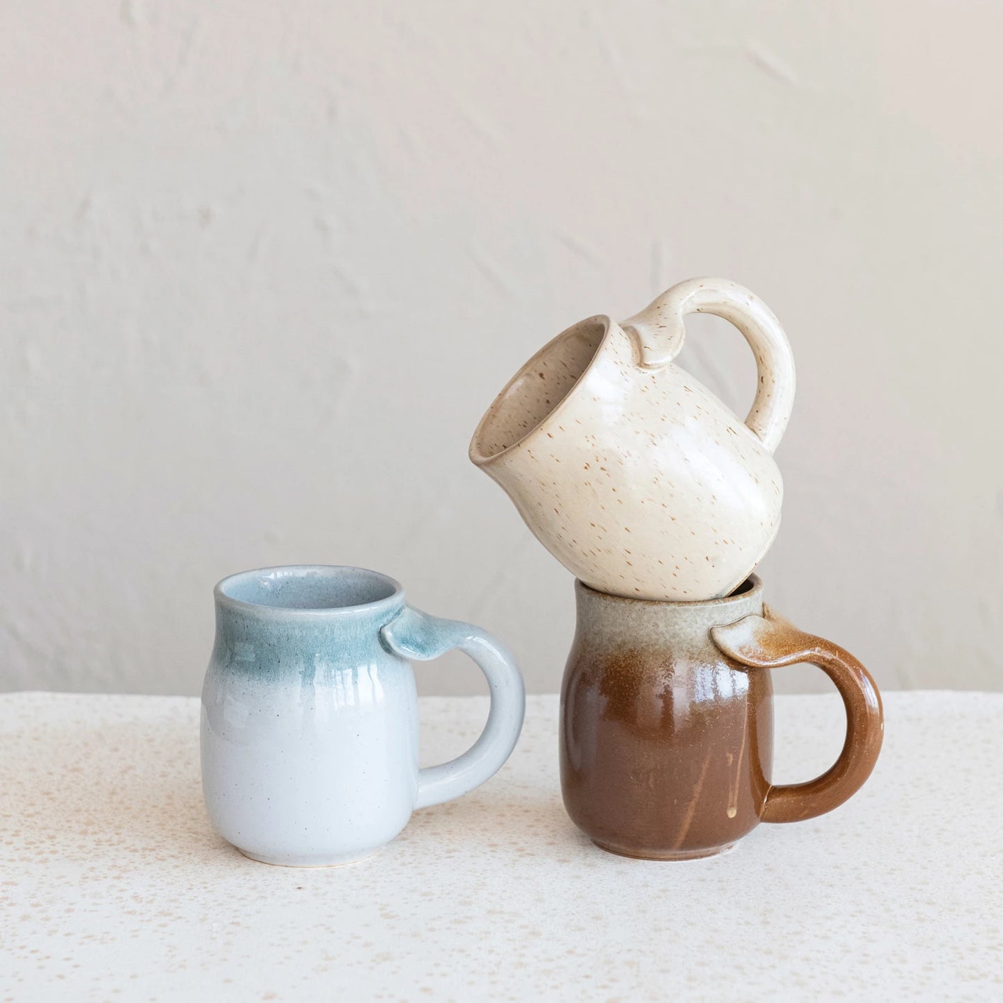 Stoneware Mug w/ Whale Tail Handle