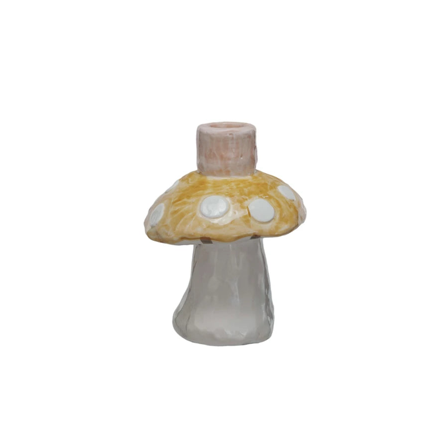 Hand-Painted Mushroom Taper Holder