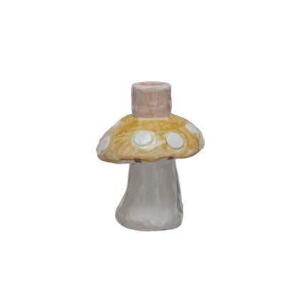 Hand-Painted Mushroom Taper Holder