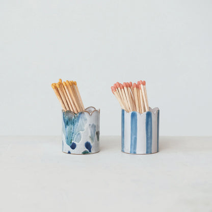 Scalloped Matchstick Holder w/ Striker