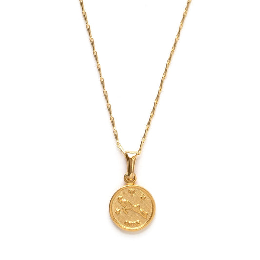 Tiny Zodiac Medallion Taurus Necklace