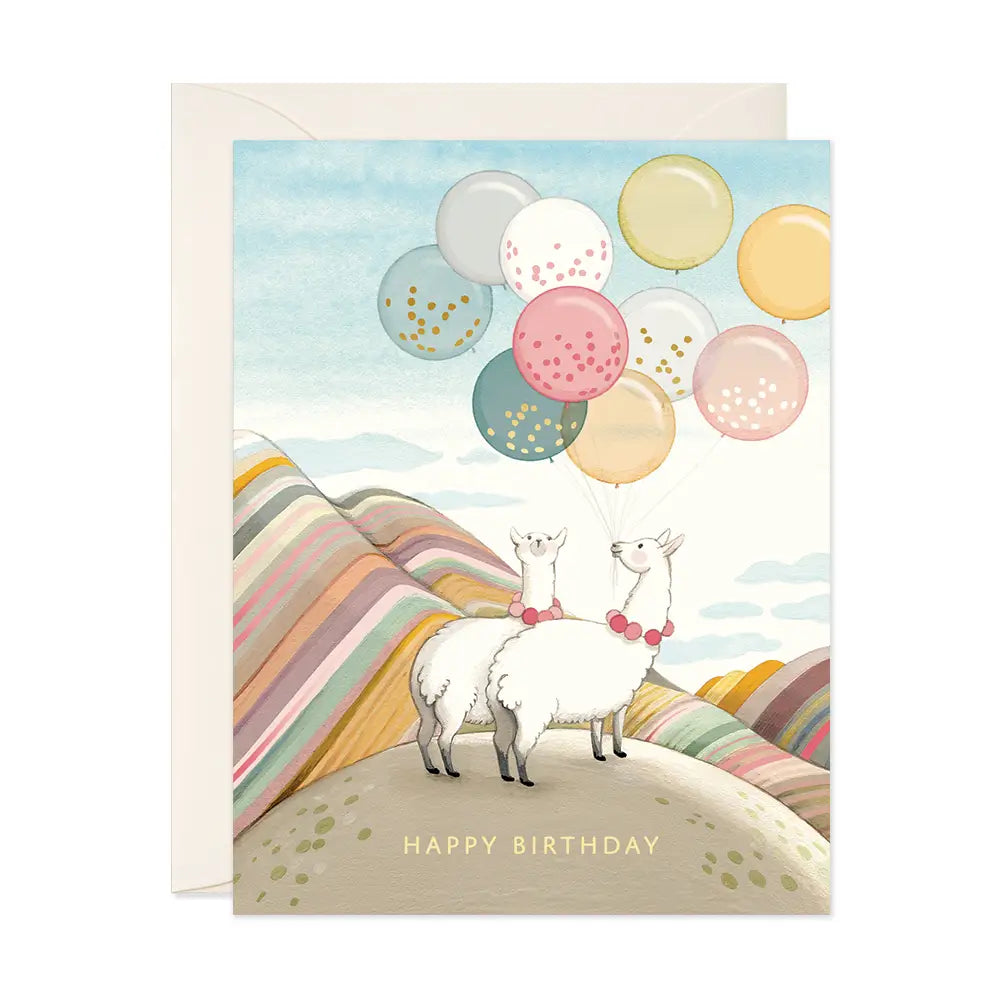 Llamas Birthday Card