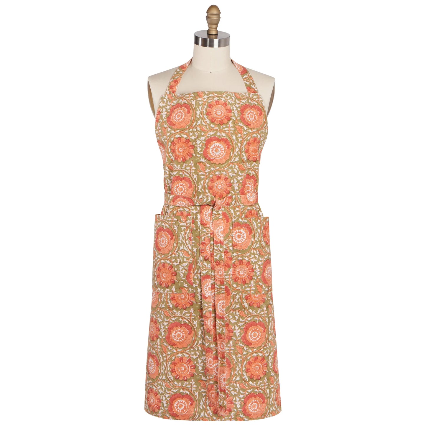 Apron Block Print Zinnia