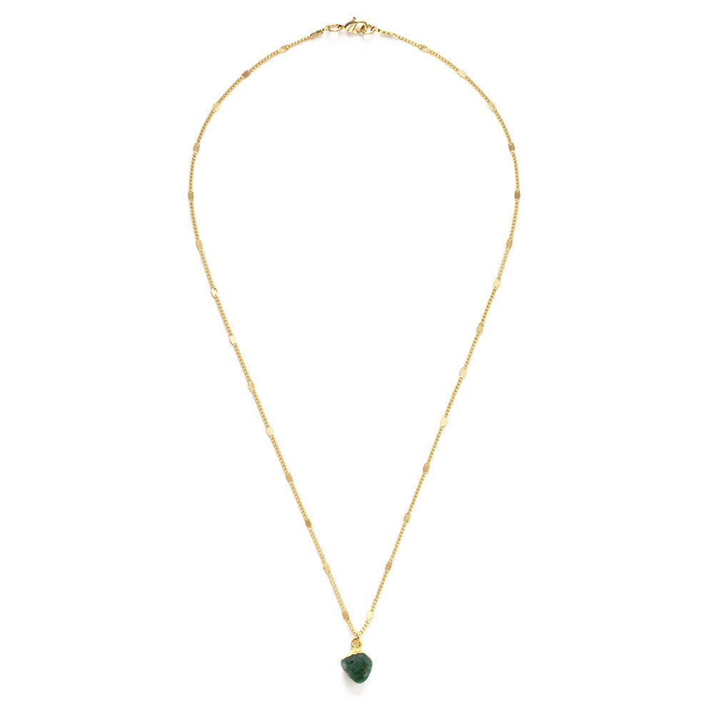 Raw Cut Emerald Gemstone Necklaces