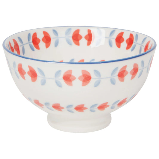 Stamped Bowl 4" Red Tulip