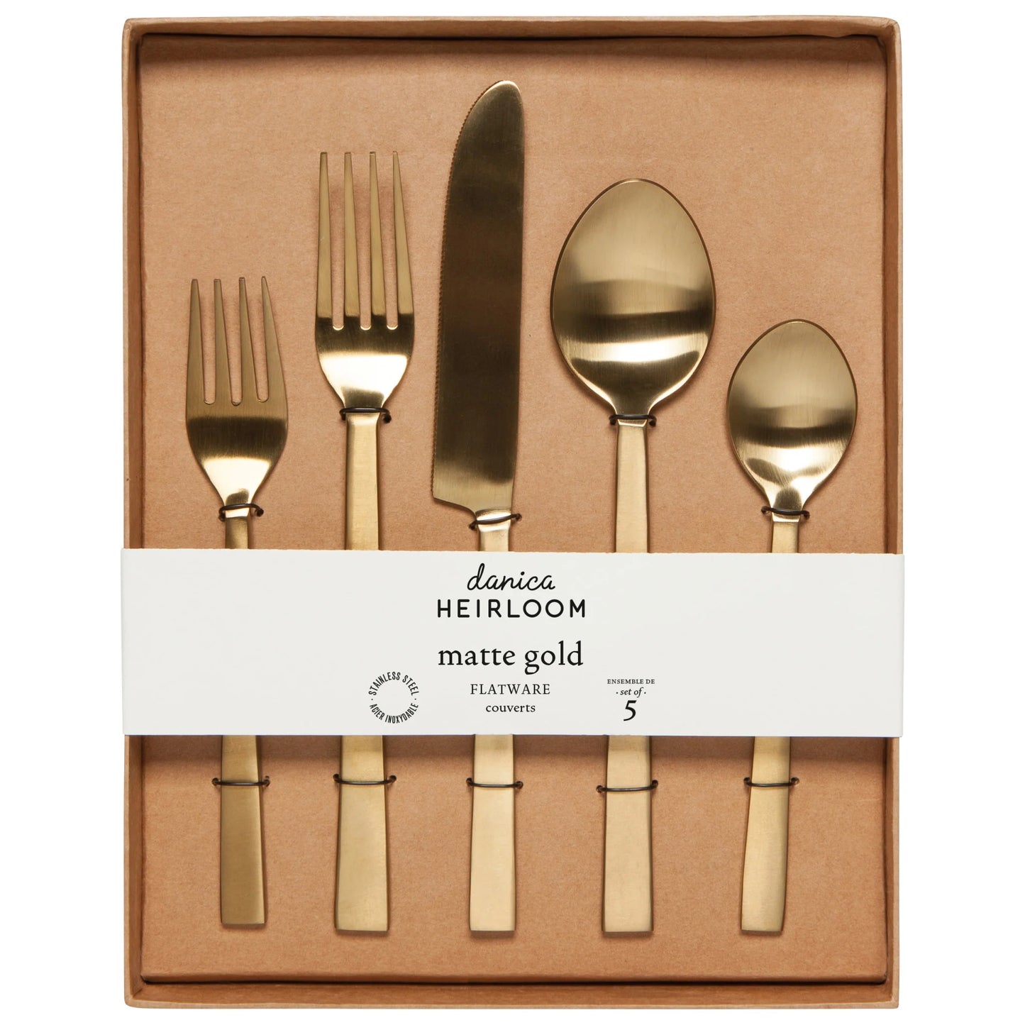 Flatware Edge Matte Gold Set of 5