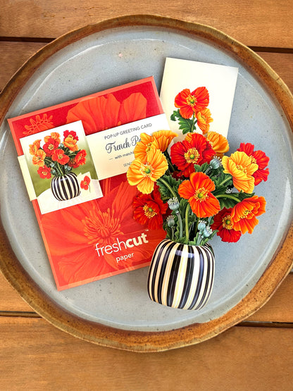 Mini French Poppies Pop-Up Card