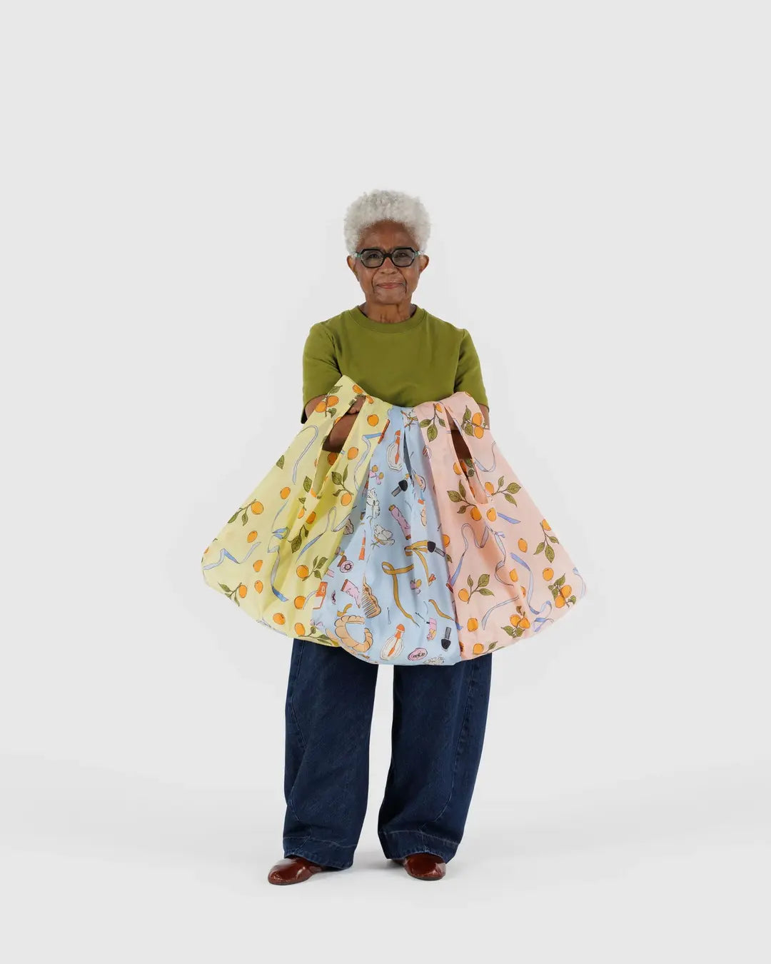 Standard Baggu - Apricot & Ribbons (Yellow)