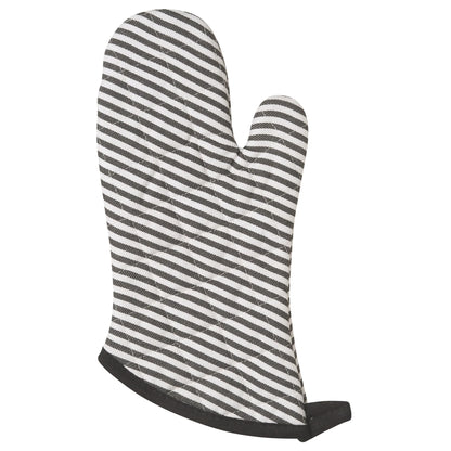 Super Narrow Stripe Black  Oven Mitt Set of 2