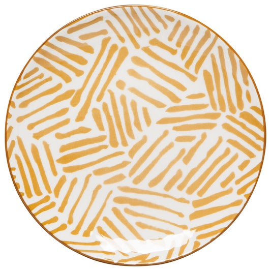 Ochre Lines Appetizer Plate 6"