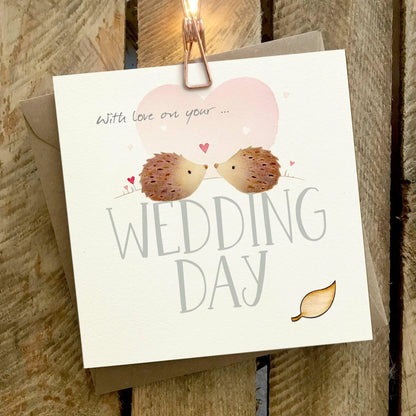Hedgehog Wedding day Card