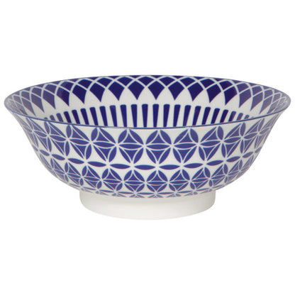 Stamped Bowl 8" Blue Geo Bowl