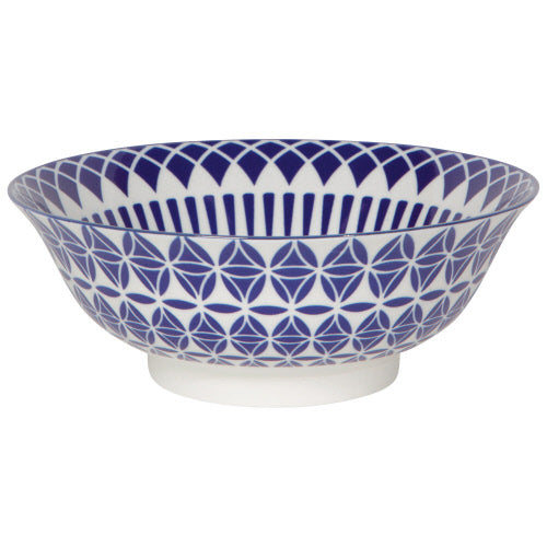 Stamped Bowl 8" Blue Geo Bowl