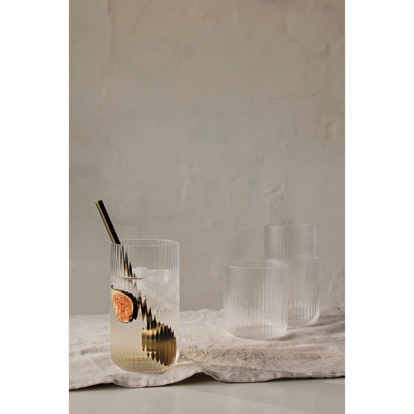 Tumbler 12oz Fluted Clear