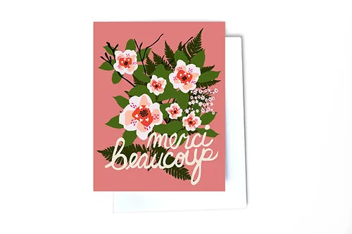Beaucoup Pink flowers Card