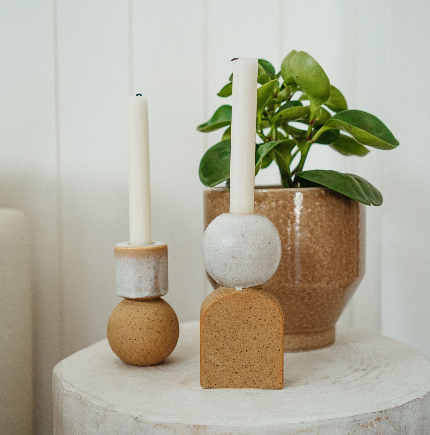 Sandy Clay Candle Holder