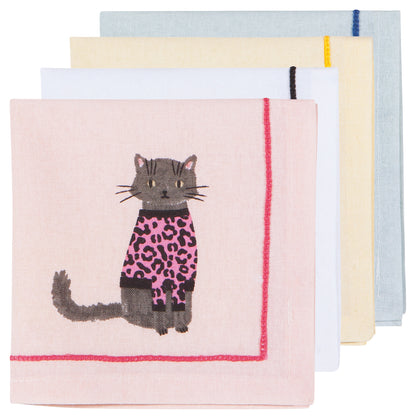 Cocktail Feline Fine Napkin Set Of 4
