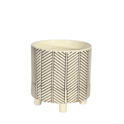 Black & White Chevron Planter