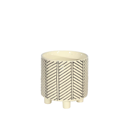 Black & White Chevron Planter