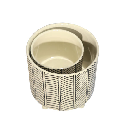 Black & White Chevron Planter