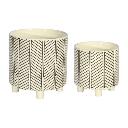 Black & White Chevron Planter
