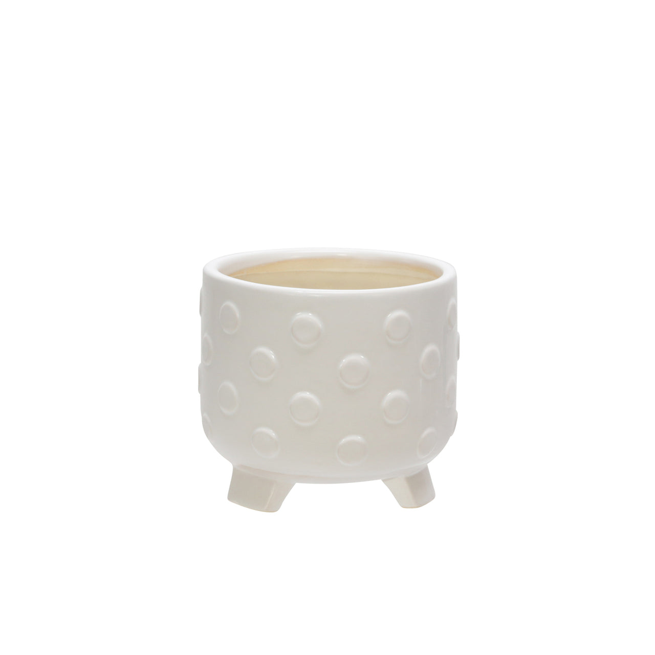 White Spots Ceramic Footed Planter