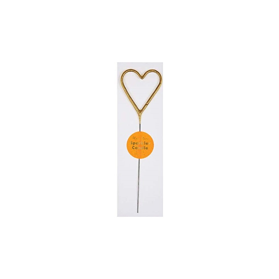 Gold Sparkler Heart Candle