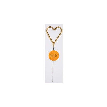 Gold Sparkler Heart Candle